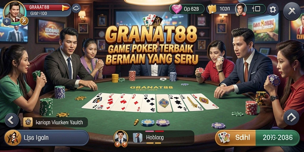 Tampilan gameplay poker yang menarik di GRANAT88.