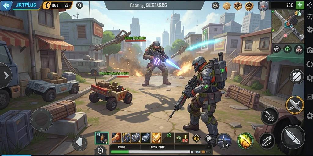Tampilan gameplay JKTPLUS dengan pertempuran strategis yang mendebarkan.