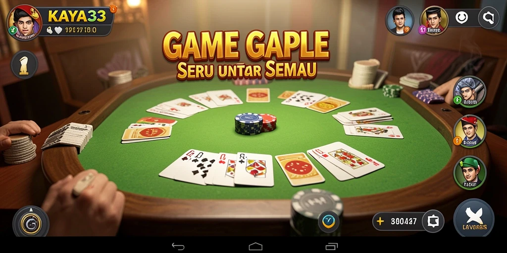 Tampilan gameplay Gaple yang seru dan interaktif di KAYA33.