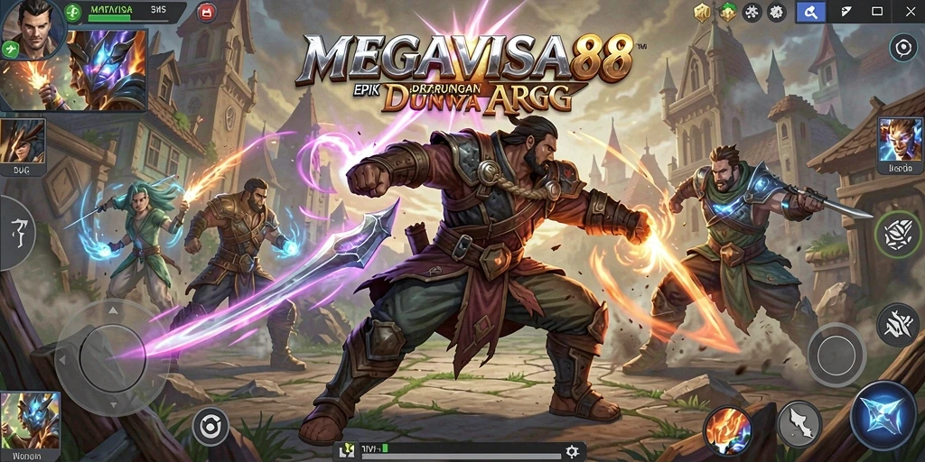 Tampilan gameplay menarik dari MEGAVISA88 dengan pertarungan epik dan karakter yang menonjol.