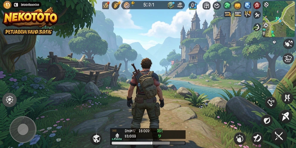 Tampilan gameplay NEKOTOTO yang menakjubkan dalam dunia terbuka.