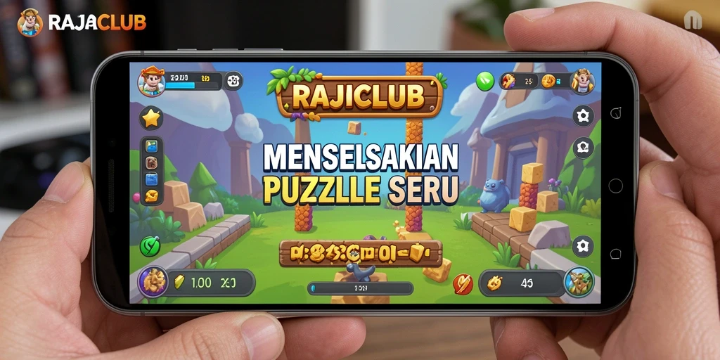 Screenshot utama RAJACLUB menampilkan gameplay Puzzle yang menantang.