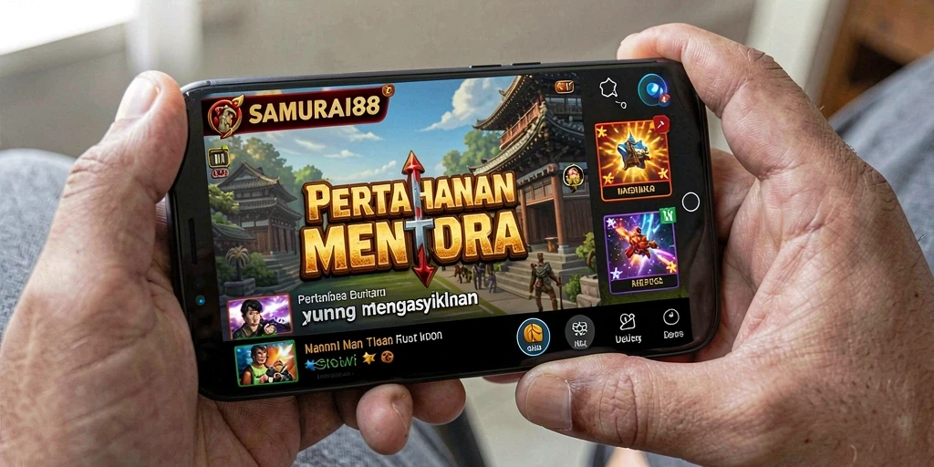 Tampilan gameplay seru dalam SAMURAI88 dengan pertarungan Tower Defense.