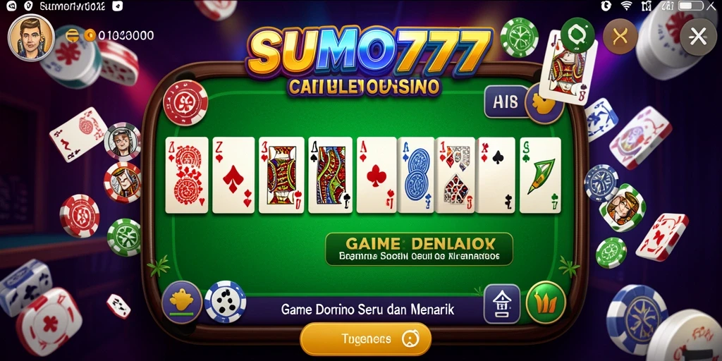 Tampilan layar permainan Domino yang seru di SUMO777.