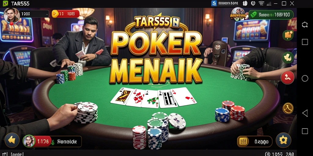 Screenshot TAR555 menampilkan gameplay Poker yang menarik dan kompetitif.